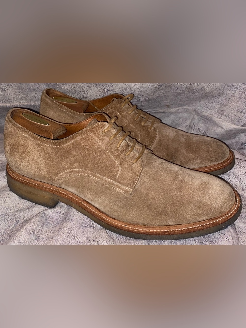 Frye Paul Crepe Sole Suede Plain Toe Oxford Derby Lace Up Casual Dress Shoe 11.5
